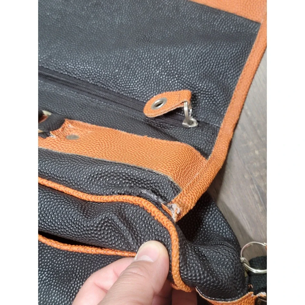 Vintage NBA Spalding Messenger Bag Laptop Bag Basketball‎ Fan Gear Orange Black